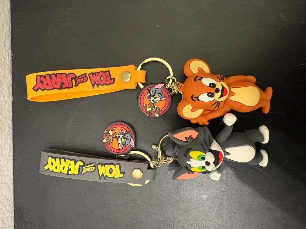 Tom and Jerry 3D Keychain Set of 2 Tom Cat & Jerry Mouse Bag Charms